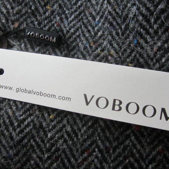 New Voboom Men XXL 2X Charcoal Gray Tweed Wool Herringbone Button Vest 50" Lined - Picture 3 of 12